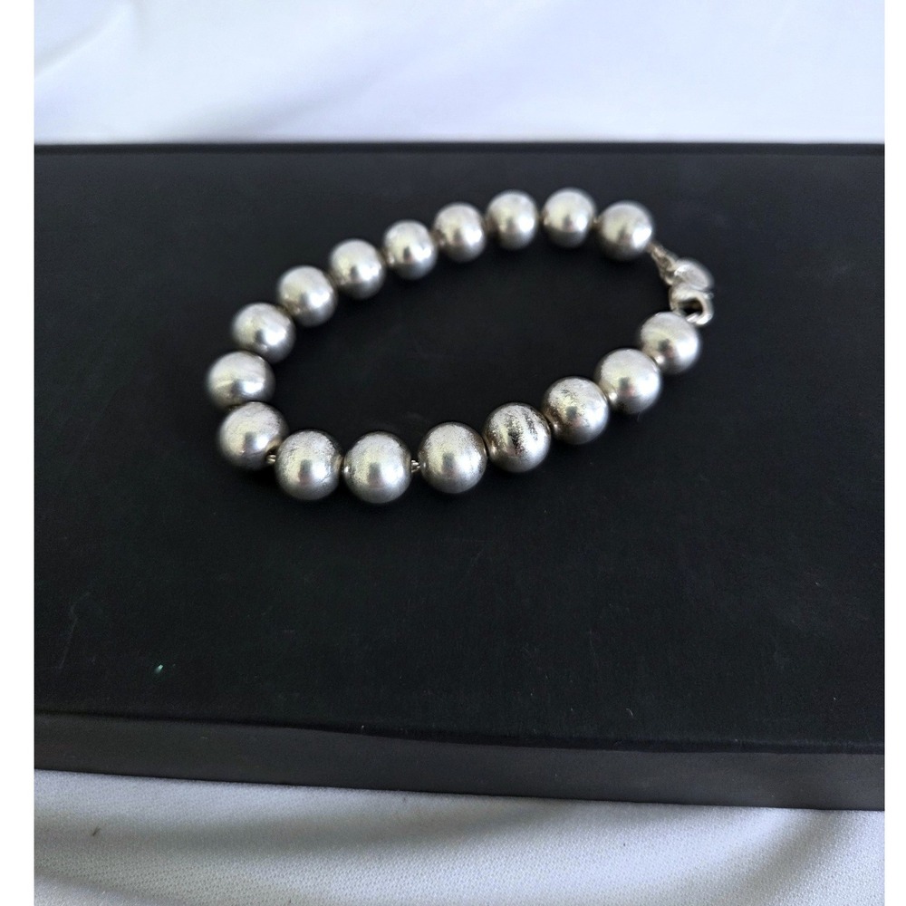 Vintage Tiffany & Co Sterling Silver Bead Bracelet 925 Lobster Clasp 7.5 Inch